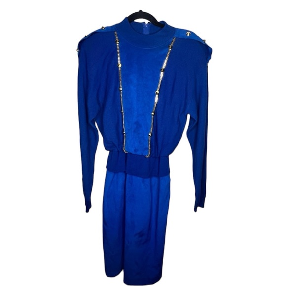 RARE VINTAGE 80s Ciao Ltd Made in Hong Kong Wool blend Dress Women's Size 8 - Picture 1 of 12